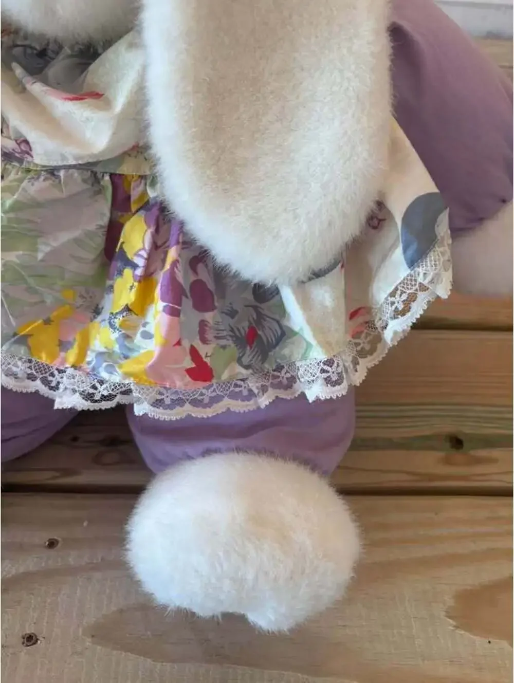 Vintage Ruffles White Plush Bunny 1990’s